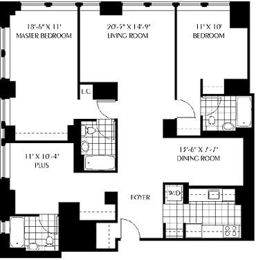 3 beds, 3 baths, 1,410 sqft, $12,500, Unit 10A