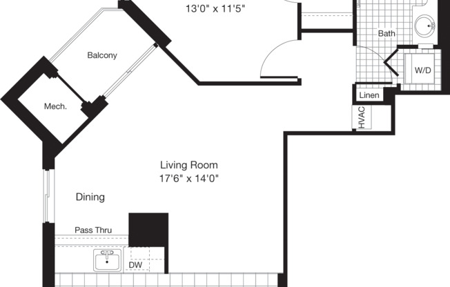 1 bed, 1 bath, 666 sqft, $2,474, Unit 1810