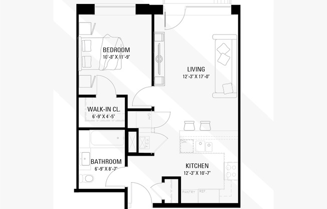1 bed, 1 bath, 690 sqft, $2,200