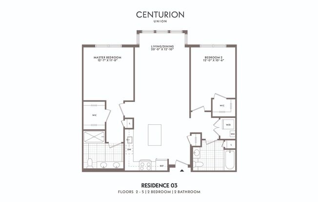 2 beds, 2 baths, 1,083 sqft, $3,150, Unit Residence 403