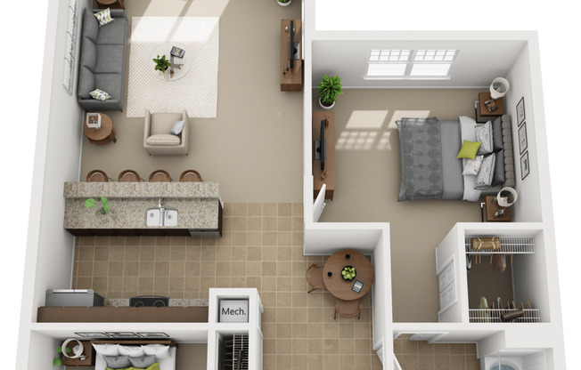 2 beds, 1 bath, 982 sqft, $2,041