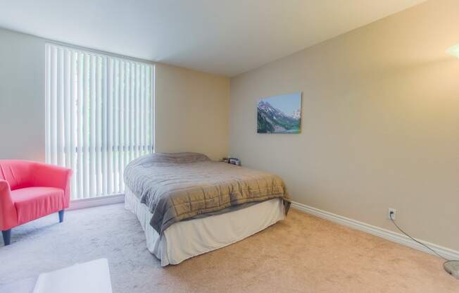 Bedroom With Window Coverings at La Vista Terrace, Hollywood, 90046