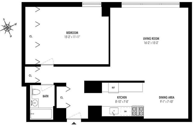 1 bed, 1 bath, 833 sqft, $4,900, Unit 36J
