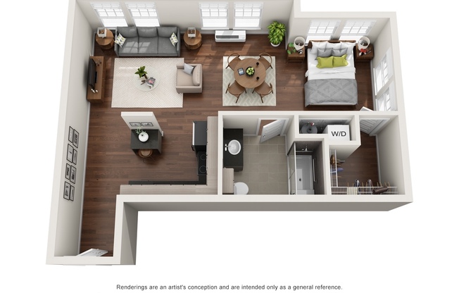 Studio, 1 bath, 542 sqft, $2,225, Unit 203