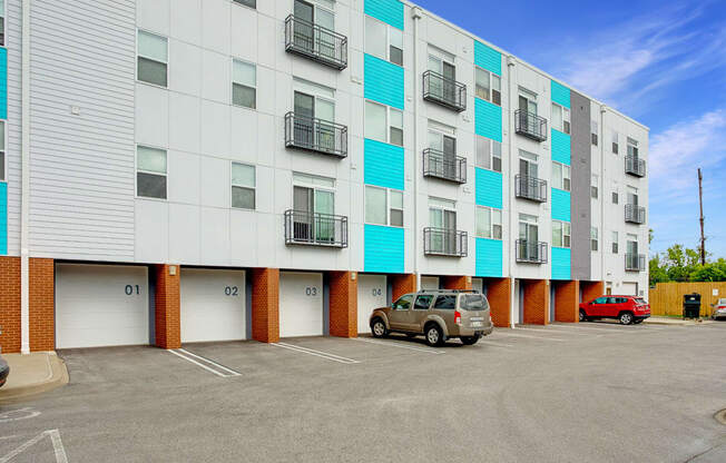Resident Parking Area at AMP Apartments, PRG Real Estate, Louisville, KY, 40206