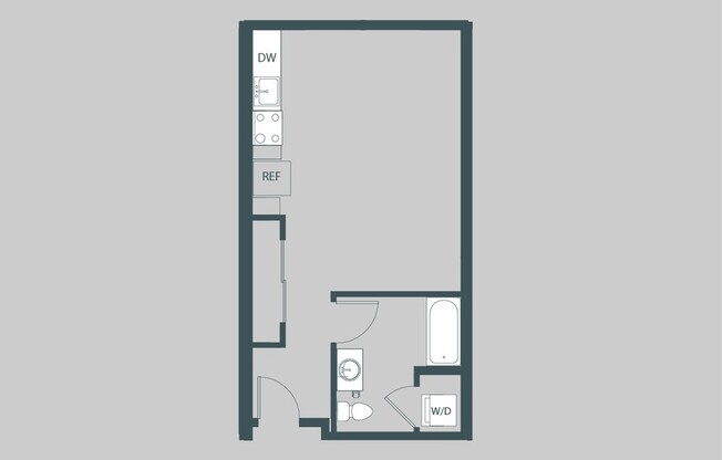 Studio, 1 bath, 430 sqft, $1,400, Unit 323