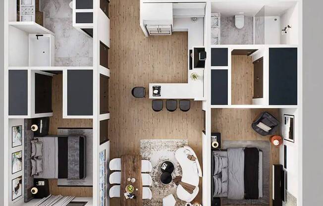 2 beds, 2 baths, 972 sqft, $2,900