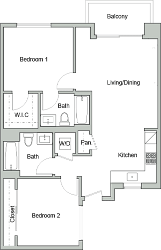 2 beds, 2 baths, 855 sqft, $3,375, Unit 205