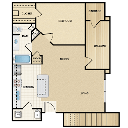 1 bed, 1 bath, 717 sqft, $1,392