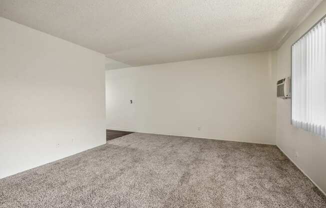 Living room with carpeted floors