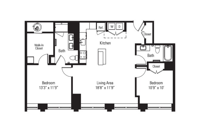 2 beds, 2 baths, 1,019 sqft, $3,245, Unit 03-223