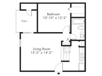 1 bed, 1 bath, 561 sqft, $1,025