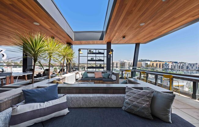 Roof deck with city views