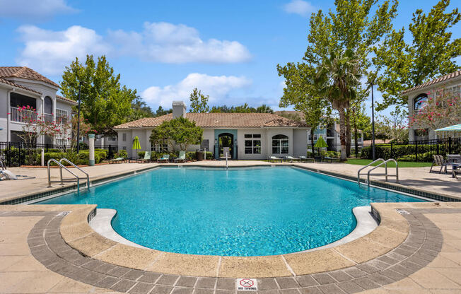 take a dip in the resort style pool at villas at houston levee west apartments