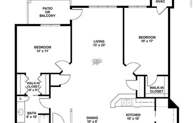 2 beds, 1 bath, 1,153 sqft, $1,610, Unit 931-305
