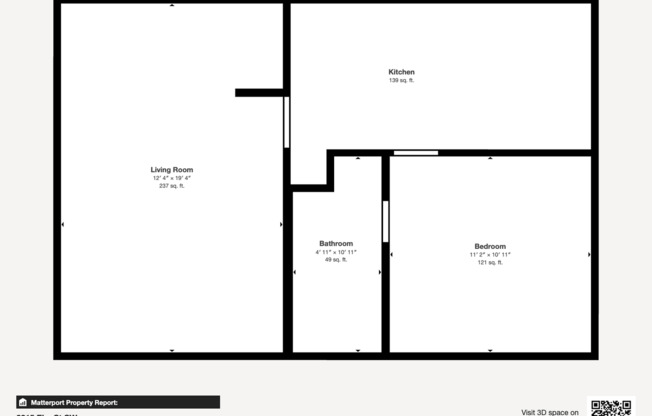 1 bed, 1 bath, 490 sqft, $1,375, Unit 1