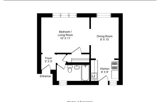 Studio, 1 bath, 540 sqft, $1,795, Unit 634-27