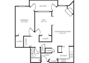 1 bed, 1 bath, 893 sqft, $1,722