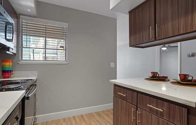 kitchen counter tops at  Clayton Creek Apartments in Concord, CA