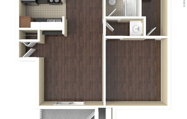 1 bed, 1 bath, 614 sqft, $975