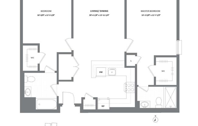 2 beds, 2 baths, 1,129 sqft, $3,095, Unit 102