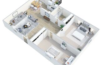 2 beds, 1 bath, 888 sqft, $1,550, Unit 1405 MAR-19