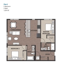 2 beds, 2 baths, 1,024 sqft, $2,795
