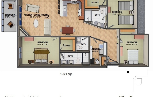 3 beds, 2.5 baths, 1,571 sqft, $3,010, Unit MEQ-6835-314