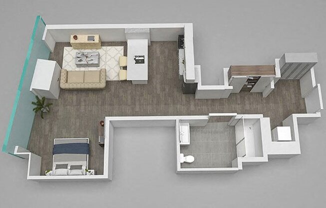 Studio, 1 bath, 581 sqft, $2,060