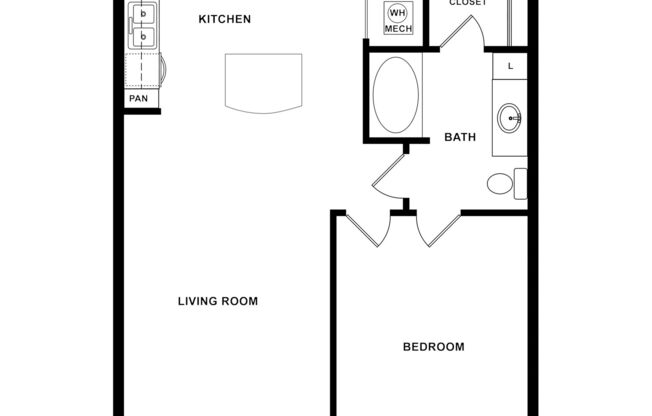 1 bed, 1 bath, 744 sqft, $1,970