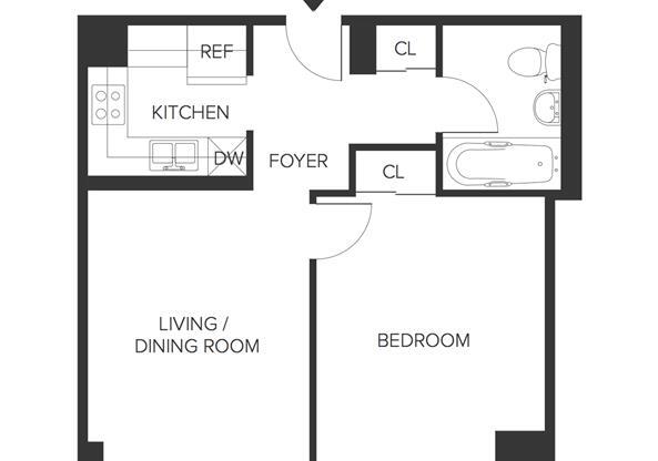 1 bed, 1 bath, $5,695, Unit 2-E