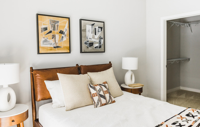 Large bedrooms with oversized closet and built-in shelving