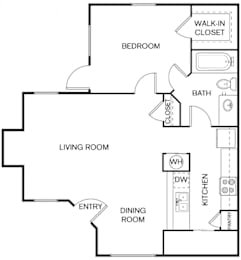 1 bed, 1 bath, 724 sqft, $884