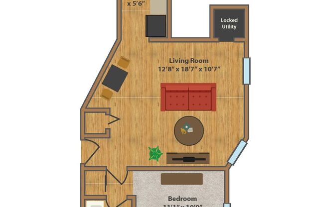 1 bed, 1 bath, 558 sqft, $866, Unit Capitol Manor-24