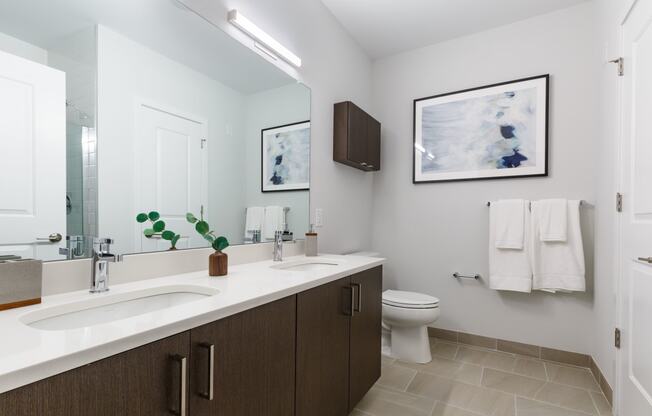 Bathroom interiors at 99 Bridge, Old Bridge, New Jersey