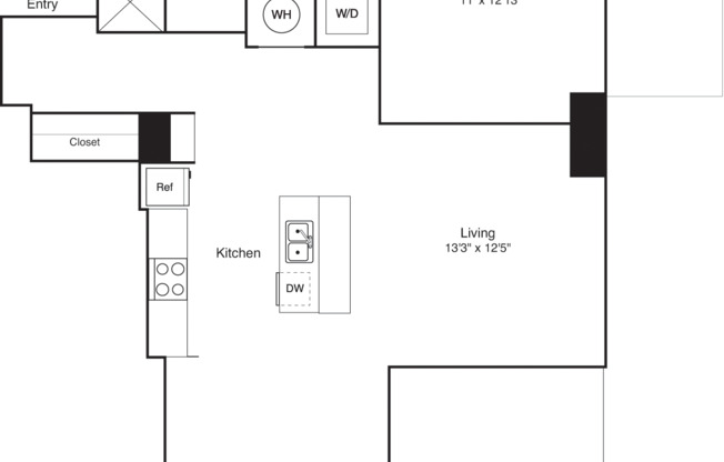 1 bed, 1 bath, 858 sqft, $2,460, Unit 2101