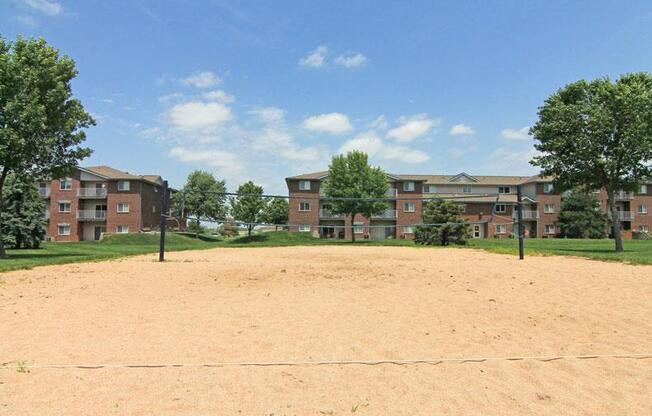 Northridge Heights Apartments Play Court with Building View in Lincoln NE