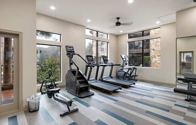 the gym at the monarch luxury apartments