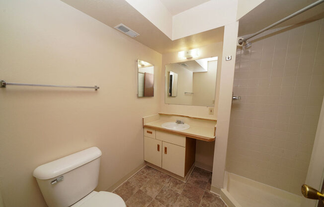 Second Bathroom with Shower at Hurwich Farms Apartments in South Bend, IN