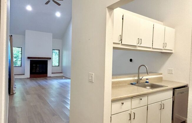 Top floor (2nd) floor Hazelwood condo, 2 beds, 2 baths.  Garage, vaulted ceilings and lots of patio space