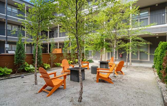 Courtyard with Adirondack Chairs