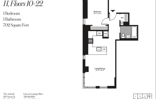 1 bed, 1 bath, $3,995, Unit 17H