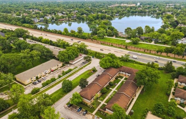 Aerial View at The Clarendon Apartment Homes, Clarendon