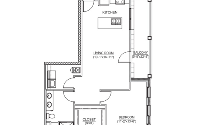 1 bed, 1 bath, 862 sqft, $1,789