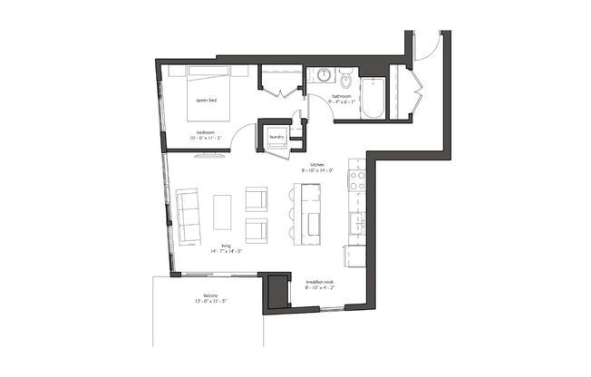 1 bed, 1 bath, 785 sqft, $1,530, Unit 411