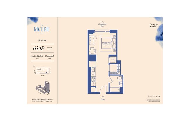 Studio, 1 bath, $3,850, Unit 634P