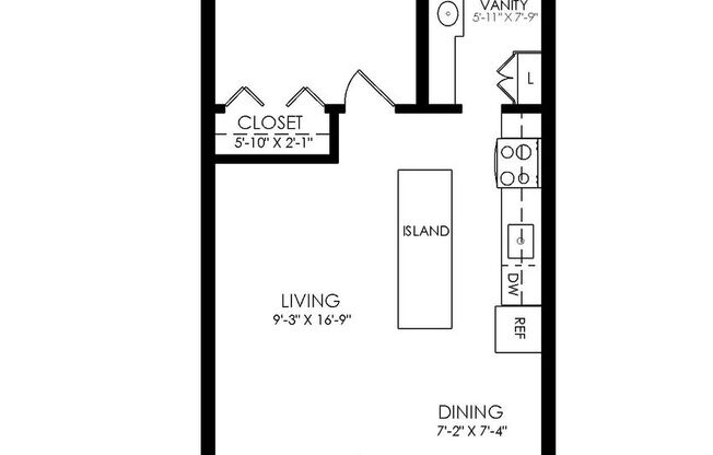 1 bed, 1 bath, $1,550