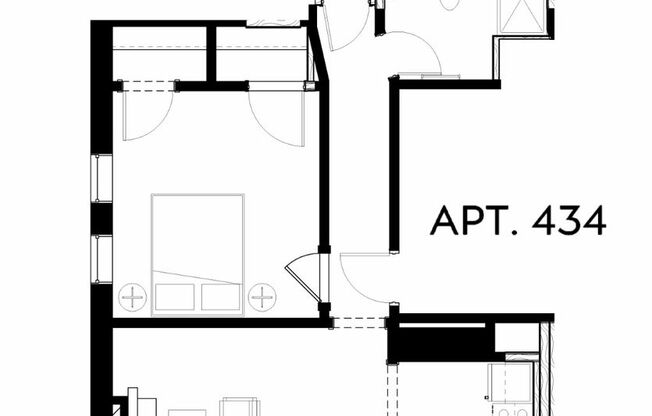 1 bed, 1 bath, 615 sqft, $1,555, Unit 434