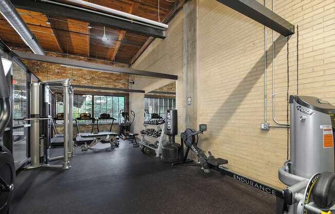Apartments in Grand Rapids with a gym or fitness center. Off Broadway Apartments fitness center. Off Broadway Apartments gym