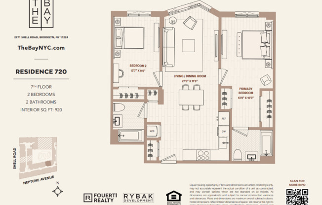 2 beds, 2 baths, $4,100, Unit APT. 720